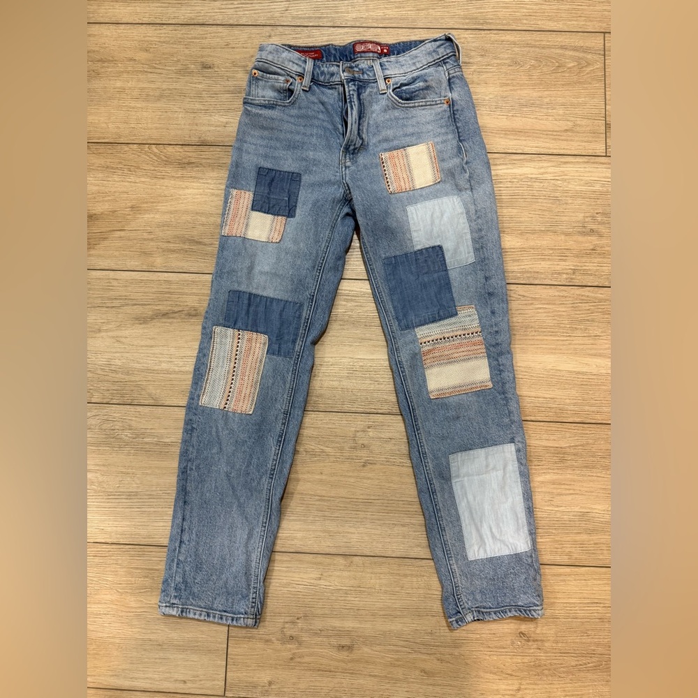 Lucky Brand Lucky Legend Mid Rise Patchwork Boyfriend Jeans Size 0